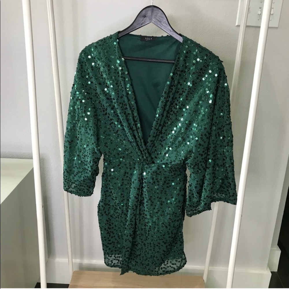 Emerald green cocktail dress
